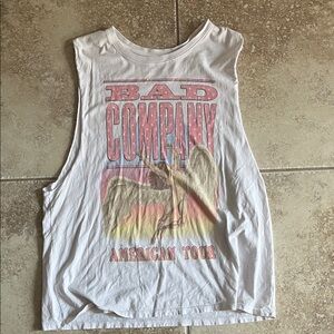 Bad company Graphic Sleeveless Top - White